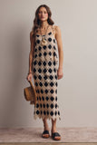 Forte Crochet Diamond Midi Skirt FWSK002