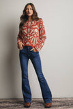 Forte Crochet Floral Pattern Sweater FSW0023