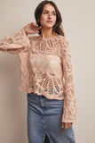 Forte Crochet Floral Pattern Sweater FSW0023