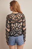 Forte Crochet Floral Pattern Sweater FSW0023