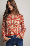 Forte Crochet Floral Pattern Sweater FSW0023