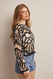 Forte Crochet Floral Pattern Sweater FSW0023