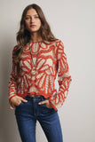 Forte Crochet Floral Pattern Sweater FSW0023