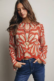 Forte Crochet Floral Pattern Sweater FSW0023