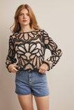 Forte Crochet Floral Pattern Sweater FSW0023