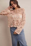 Forte Crochet Floral Pattern Sweater FSW0023