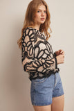 Forte Crochet Floral Pattern Sweater FSW0023