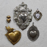 Sacred Heart Milagro with Mother of Pearl/Abalone Shell