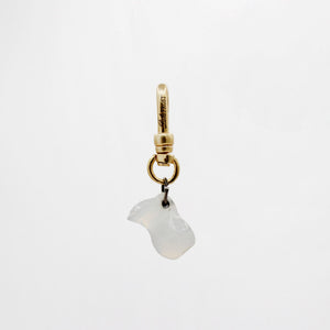 Divine Spark Vintage Opalescent Vaseline Glass Vessel Charm