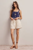 Forte Drawstring Cotton Linen Shorts FP0018