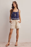 Forte Drawstring Cotton Linen Shorts FP0018