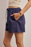 Forte Drawstring Cotton Linen Shorts FP0018
