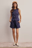 Forte Drawstring Cotton Linen Shorts FP0018