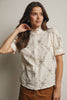 Embroidered Ruffle Collar Cotton Blouse FT0032