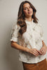 Embroidered Ruffle Collar Cotton Blouse FT0032