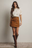 Embroidered Ruffle Collar Cotton Blouse FT0032