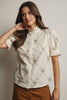 Embroidered Ruffle Collar Cotton Blouse FT0032