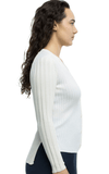 Eolas White Anna ribbed cardigan