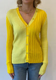 Eolas Yellow Anna ribbed cardigan