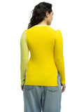 Eolas Yellow Anna ribbed cardigan