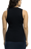 Eolas Black Francesca Ribbed Tank