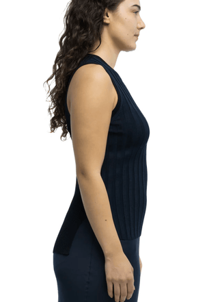 Eolas Black Francesca Ribbed Tank