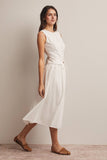 Forte Eyelet Drawstring Midi Skirt FSK0016