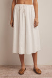 Forte Eyelet Drawstring Midi Skirt FSK0016