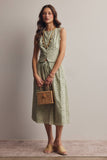Forte Eyelet Drawstring Midi Skirt FSK0016