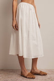 Forte Eyelet Drawstring Midi Skirt FSK0016