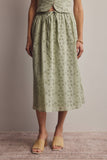 Forte Eyelet Drawstring Midi Skirt FSK0016