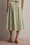 Forte Eyelet Drawstring Midi Skirt FSK0016