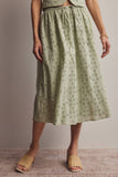 Forte Eyelet Drawstring Midi Skirt FSK0016