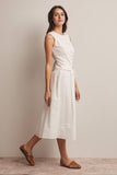 Forte Eyelet Drawstring Midi Skirt FSK0016