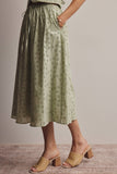 Forte Eyelet Drawstring Midi Skirt FSK0016
