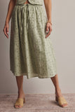 Forte Eyelet Drawstring Midi Skirt FSK0016