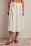 Forte Eyelet Drawstring Midi Skirt FSK0016