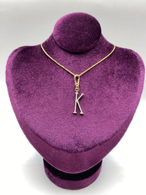 Frost Fine 10k & Diamond Pavé Initial K Charm