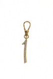 Frost Fine 10k & Diamond Pavé  Number 1 Charm