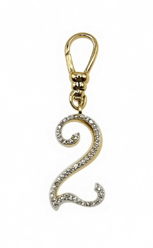 Frost Fine 10k & Diamond Pavé  Number 2 Charm