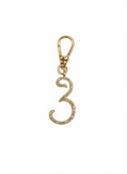 Frost Fine 10k & Diamond Pavé  Number 3 Charm