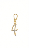 Frost Fine 10k & Diamond Pavé  Number 4 Charm