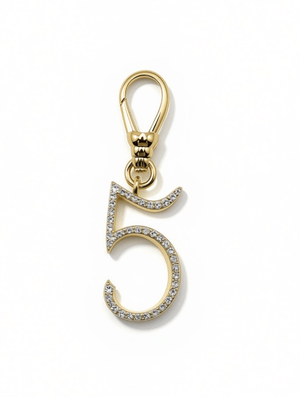 Frost Fine 10k & Diamond Pavé  Number 5 Charm
