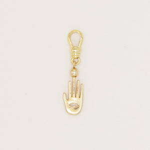 Lulu Frost Fine Hamsa with White Sapphire Marquise Eye Protect Charm