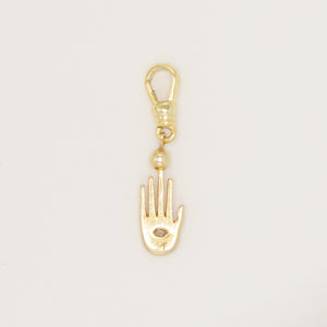 Lulu Frost Fine Hamsa with White Sapphire Marquise Eye Protect Charm