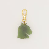 Vintage Hand Carved Green Spinach Jade Horse Charm