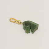 Vintage Hand Carved Green Spinach Jade Horse Charm
