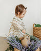 Ina Block Print Floral Baby Dress & Bloomer Set (Linen)