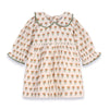 Ina Block Print Floral Baby Dress & Bloomer Set (Linen)