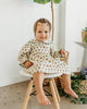 Ina Block Print Floral Baby Dress & Bloomer Set (Linen)